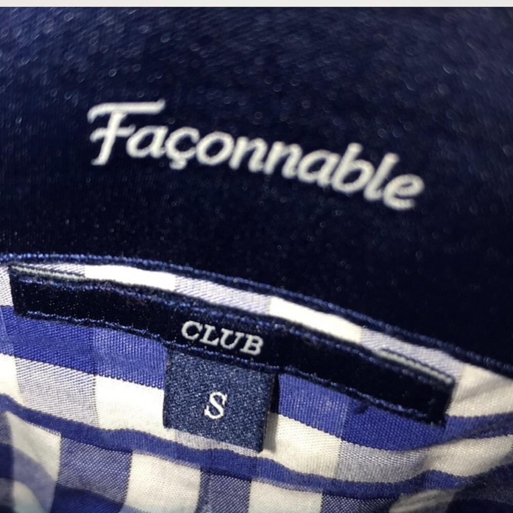 Faconnable club shirt blue and white check